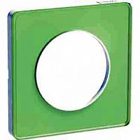 Рамка 1 пост ODACE, зеленый лед | код. S52P802S | Schneider Electric